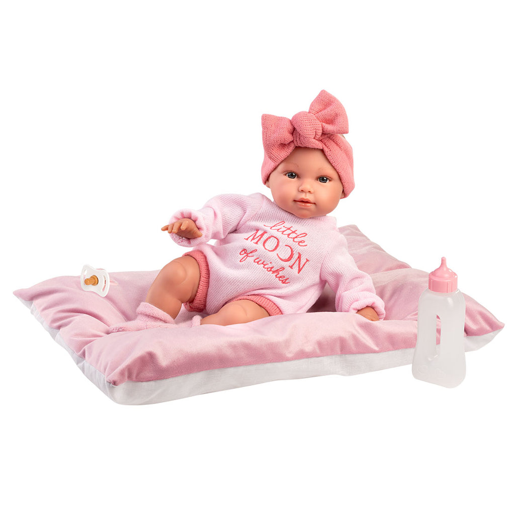 Muñeco Llorens que llora 38 cm - Recién Nacidos con sonidos de bebé – Olivia Llorona con cojín