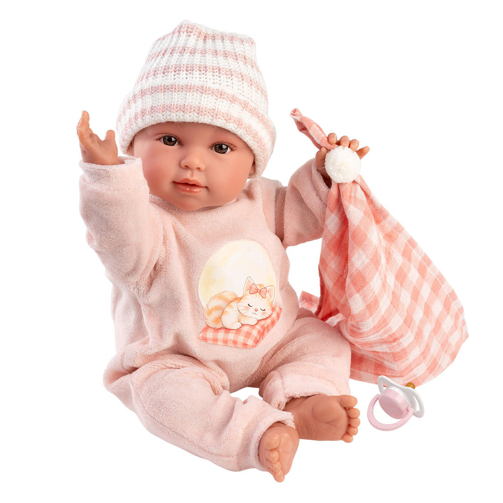 Muñeco Llorens que llora 38 cm - Recién Nacidos con sonidos de bebé – Olivia Llorona con toquilla