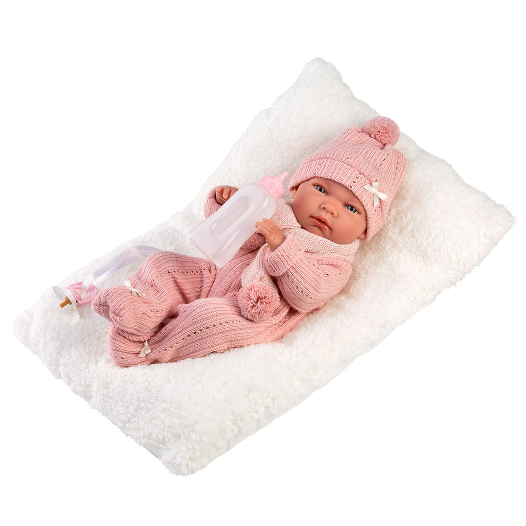 Muñeco Llorens articulado 40 cm – Recién Nacidos muy suaves – Nica con cojín