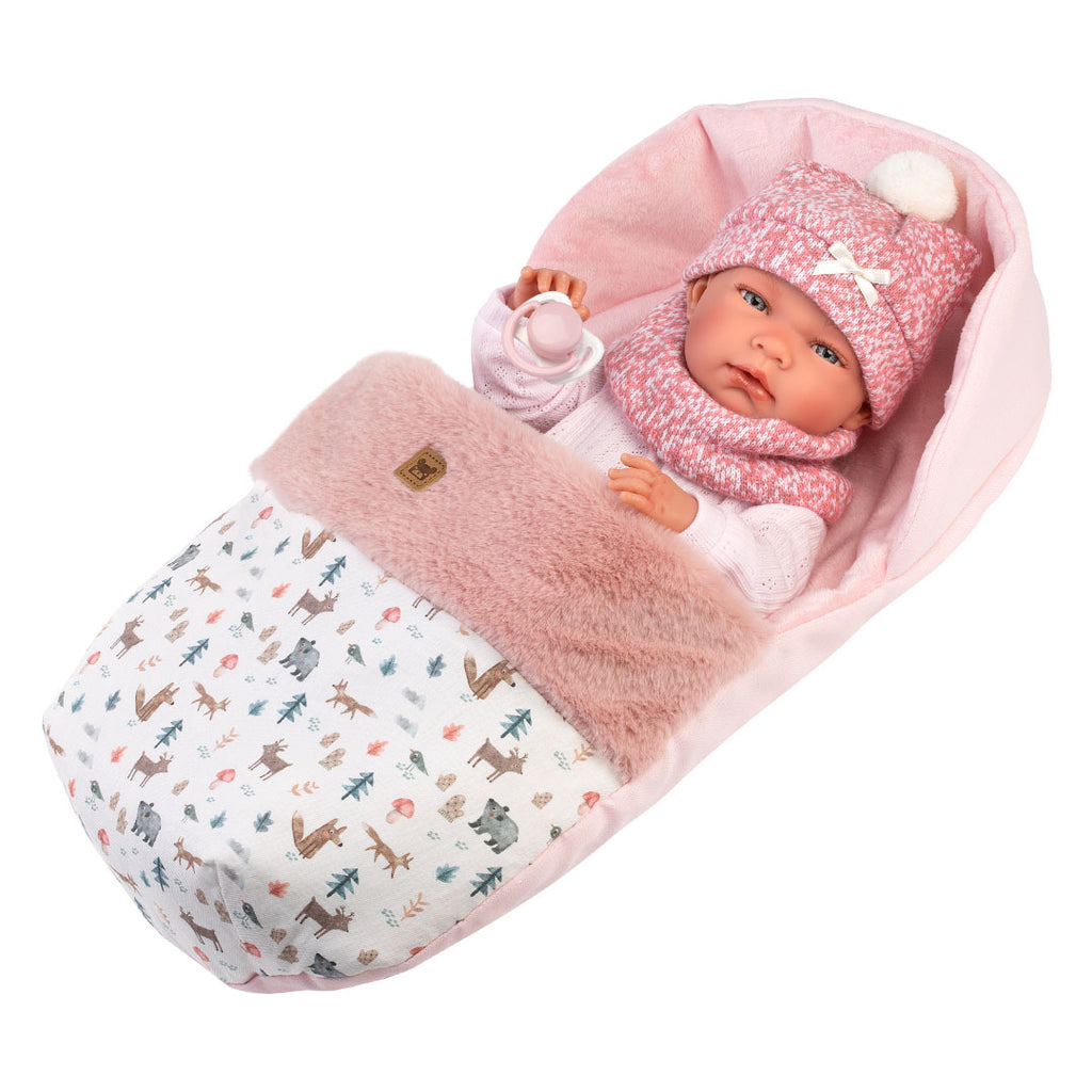 Muñeco Llorens articulado 40 cm – Recién Nacidos muy suaves – Nica con saquito